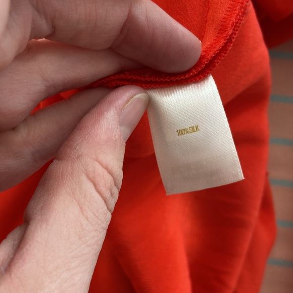 Red Silk Kate Spade Ruffle Dress - Picture 8 of 9